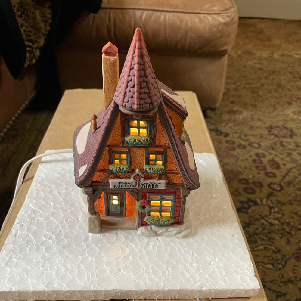 Department 56 Holiday House with Red and Brown Accents